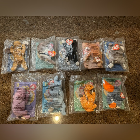 Vintage 9 McDonald’s Teenie Beanie Baby Never Removed From Original Bags. - Picture 2 of 2